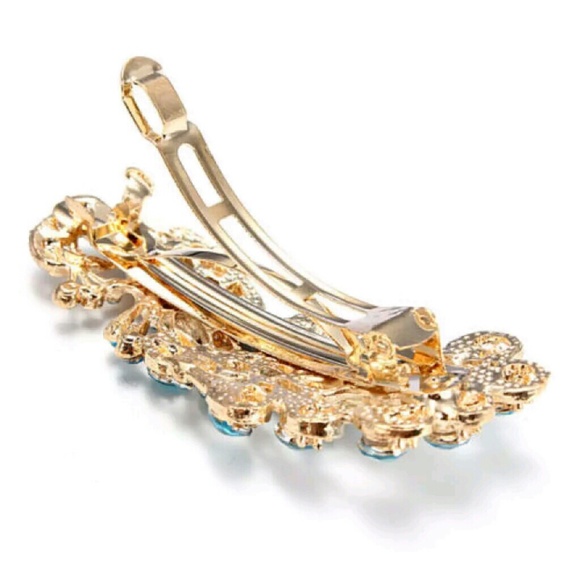 Peacock bluish green hairclip - Picture 4 of 4