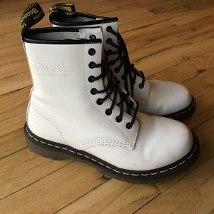 Dr Martens Airwair Smooth White Leather Boots