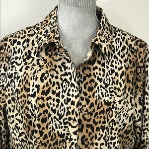 Cheetah Print Shirt Blouse Top by Chico's Size 2