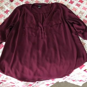 Awesome Maroon Torrid Blouse. Great Condition!