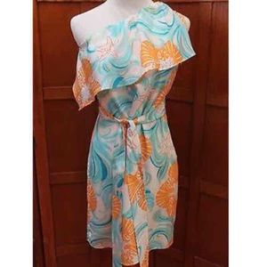 EUC Kendall silk one-shoulder dress SZ 4