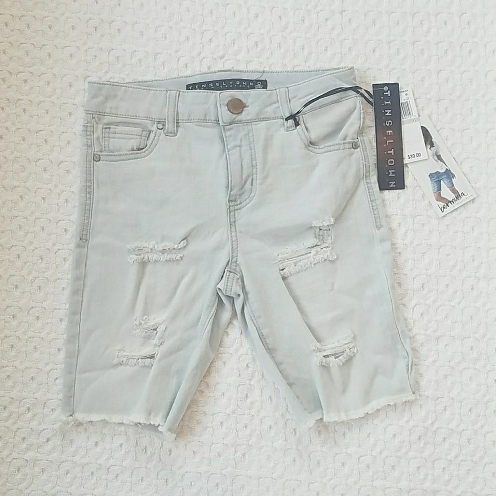 Tinseltown Bermuda Shorts -NEW - Destructed - sz 0