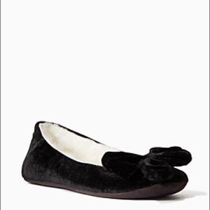 NWT Kate Spade "Scarlett" velvet slippers in black