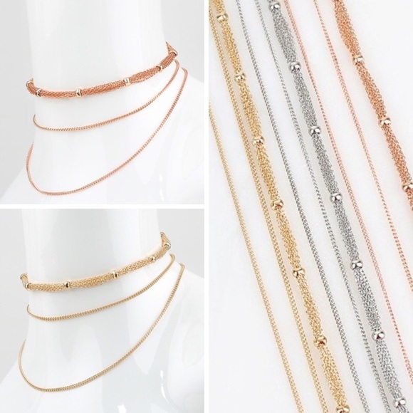 Sold multi layer choker chain necklace - Picture 3 of 3
