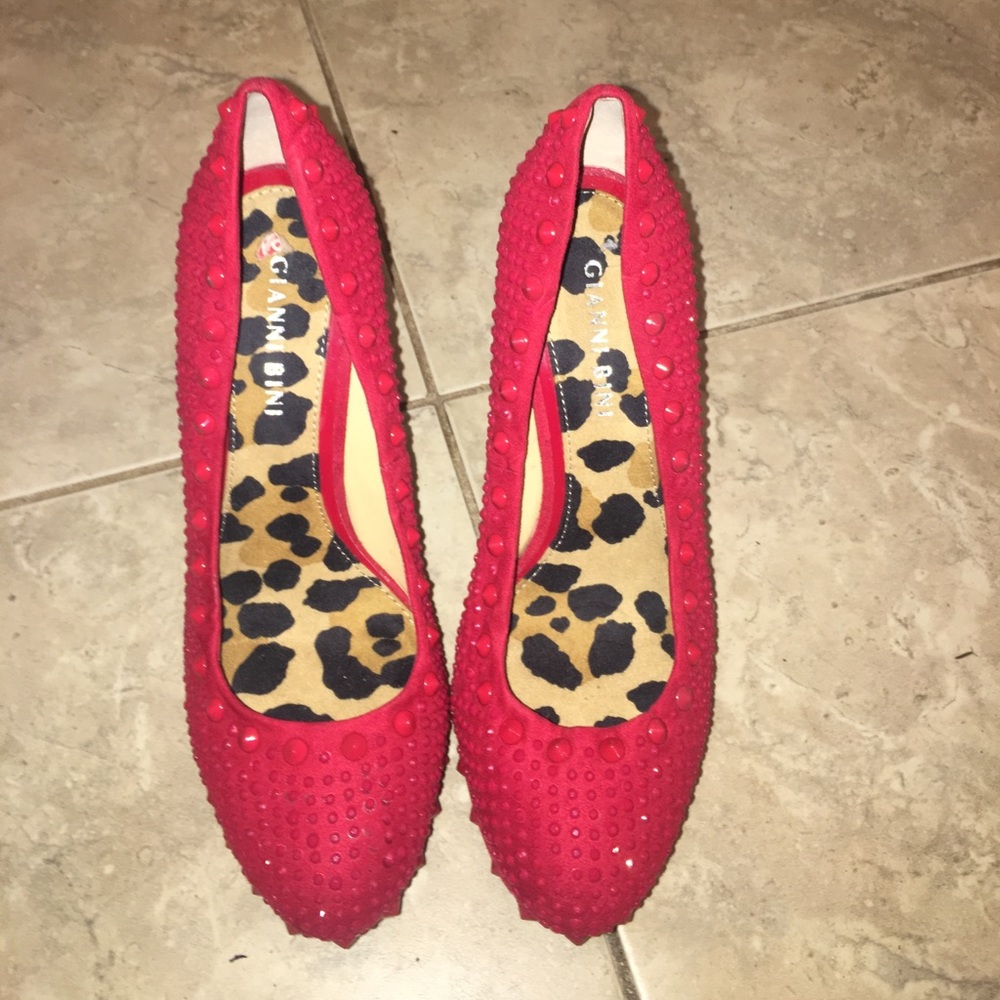 Studded red heels