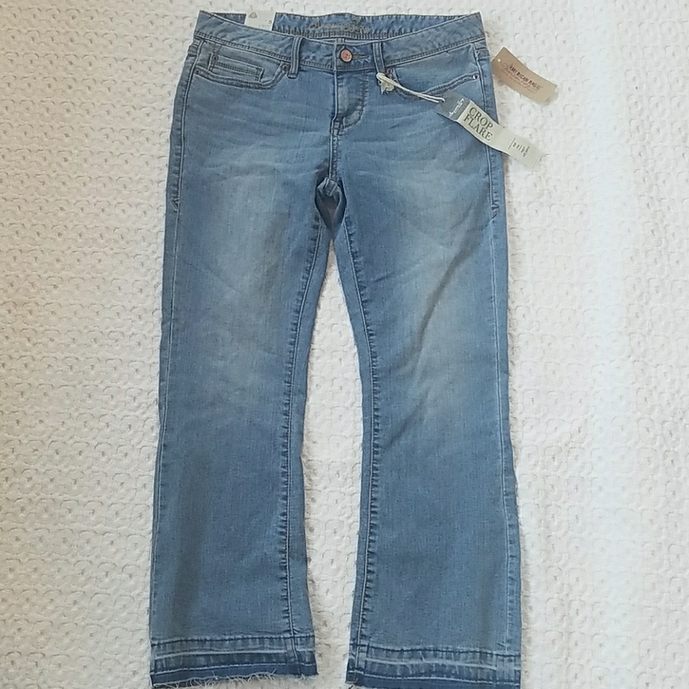 American Rag Crop Flare Mid Rise Super Soft Denin