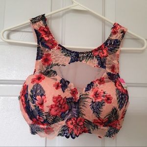 Floral crop top bra