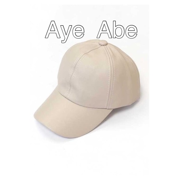 Taupe CLASSIC FAUX LEATHER BASEBALL CAP - Picture 2 of 3