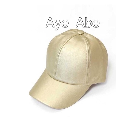 Taupe CLASSIC FAUX LEATHER BASEBALL CAP - Picture 3 of 3
