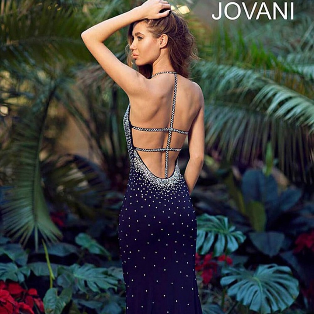 Jovani 90640 Navy Blue Dress