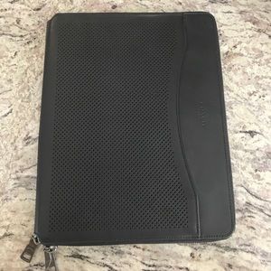 Coach black leather iPad portfolio