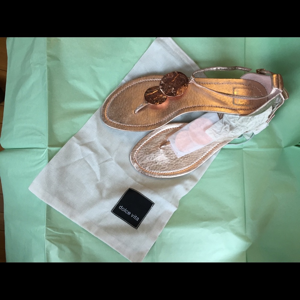 Womens Dolce Vita Sandals, Rose Copper 10M flats