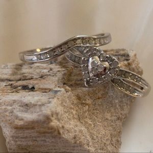 925 Silver and Natural Diamond Duo