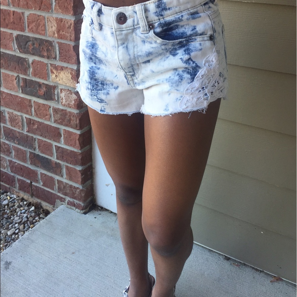 Crochet embellished shorts