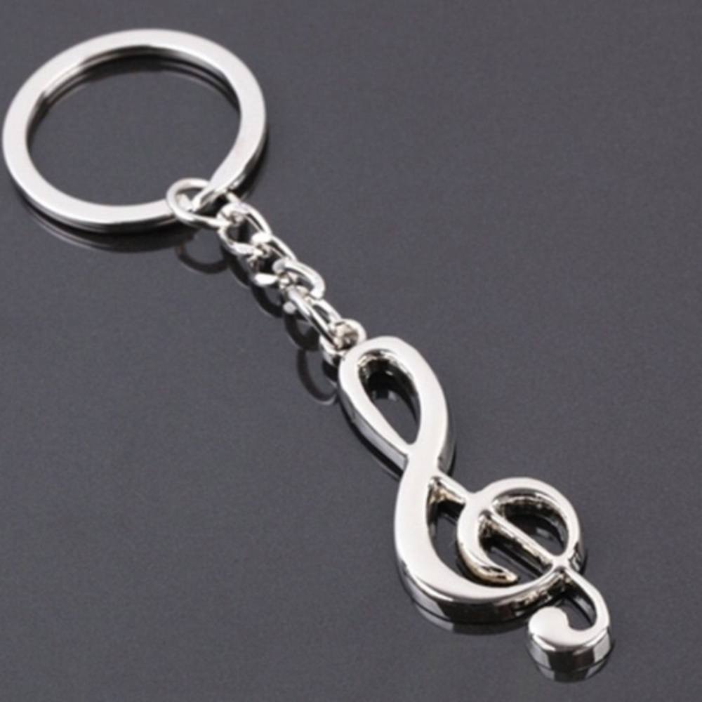 Musical Note Keyring Keyholder Bag Charm - Picture 2 of 2