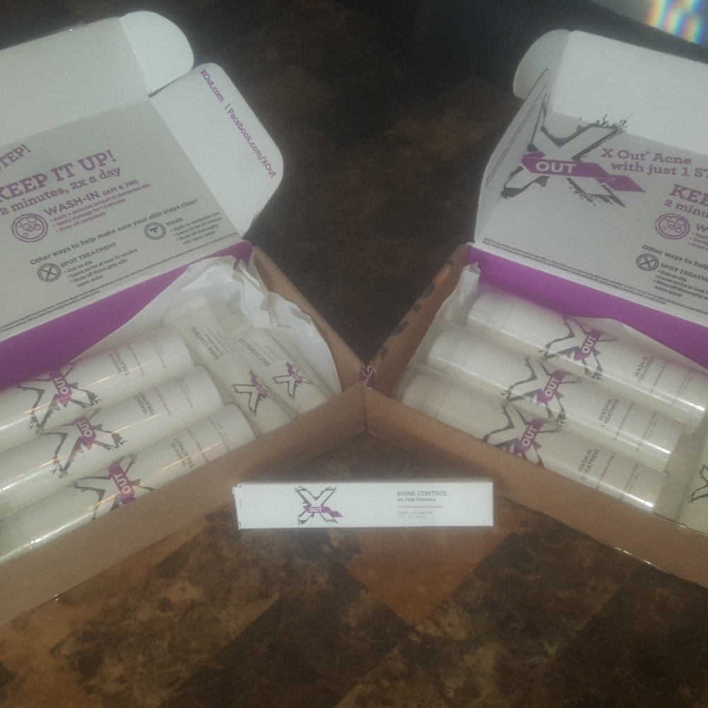 Xout face wash set. 1 box for $80, regularly 120.