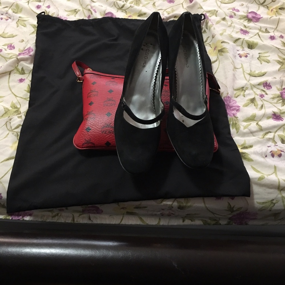 BCBG suede Maryjane pumps
