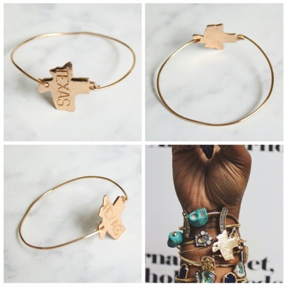 Reserved 4 Mel | gold Texas state bangle bracelet - Picture 3 of 3