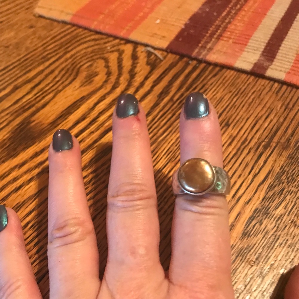 Silpada ring copper gem stone