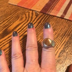 Silpada ring copper gem stone