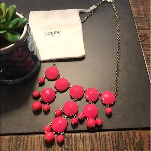 J Crew Hot Pink Bauble Necklace