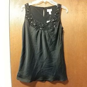 Beautiful bead and sequin embellished black tank 6