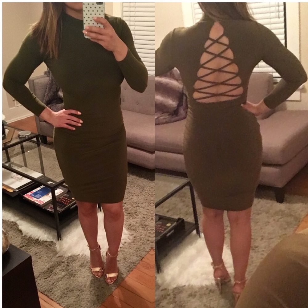 Fashion Nova Long Sleeve Midi Dress - Small