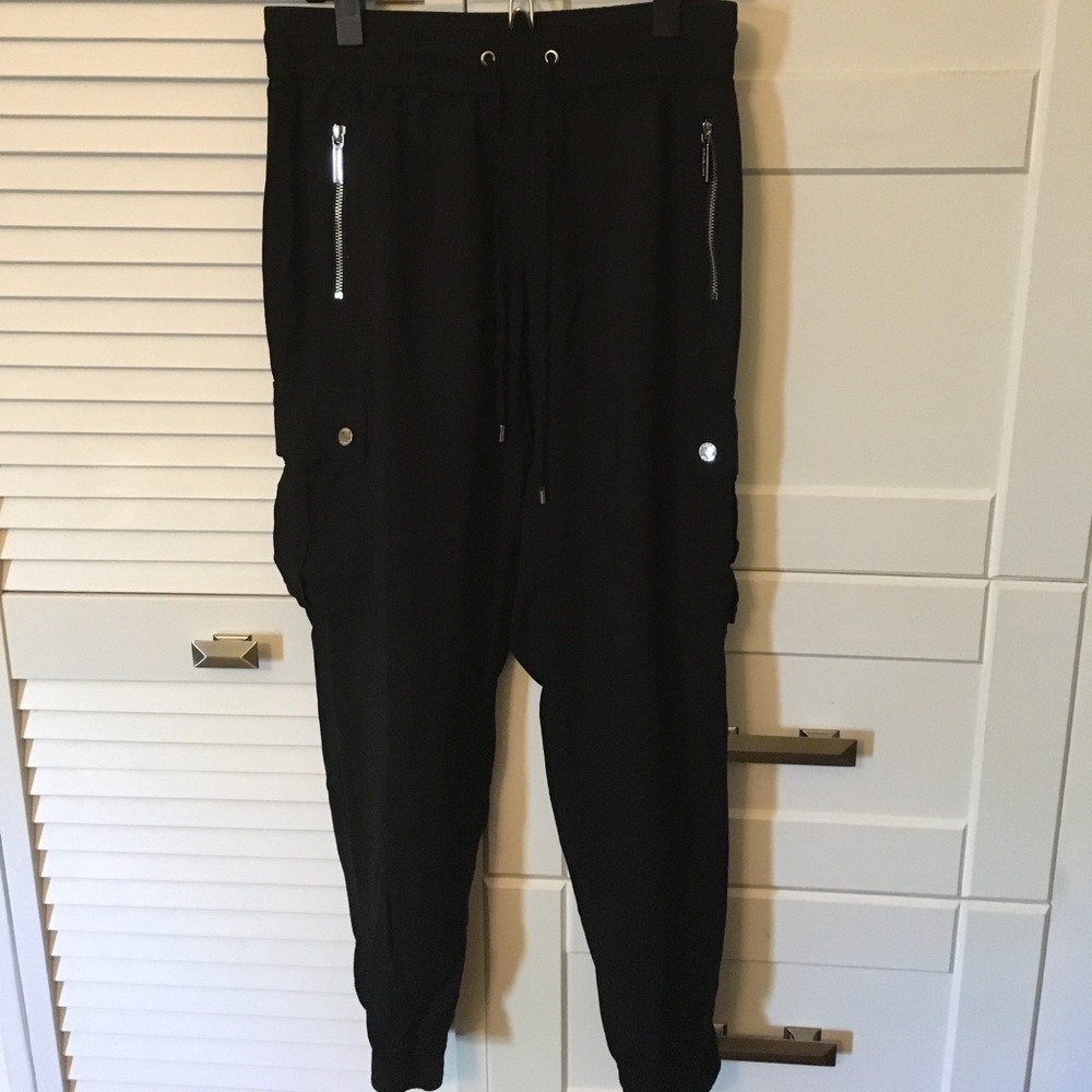 EUC black Michael Kors drawstring pants, 4