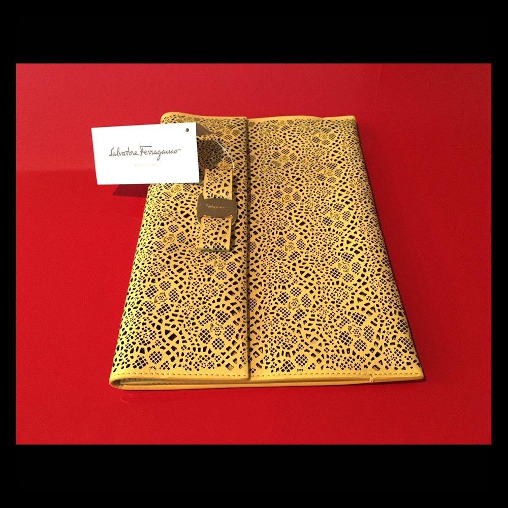 Salvatore Ferragamo Laser Cut Clutch