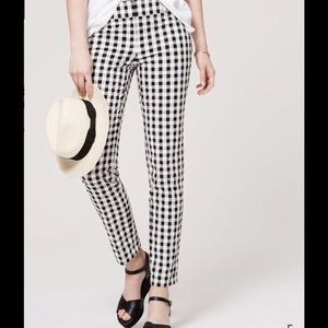 Ann Taylor Loft Julie gingham pants sz 4