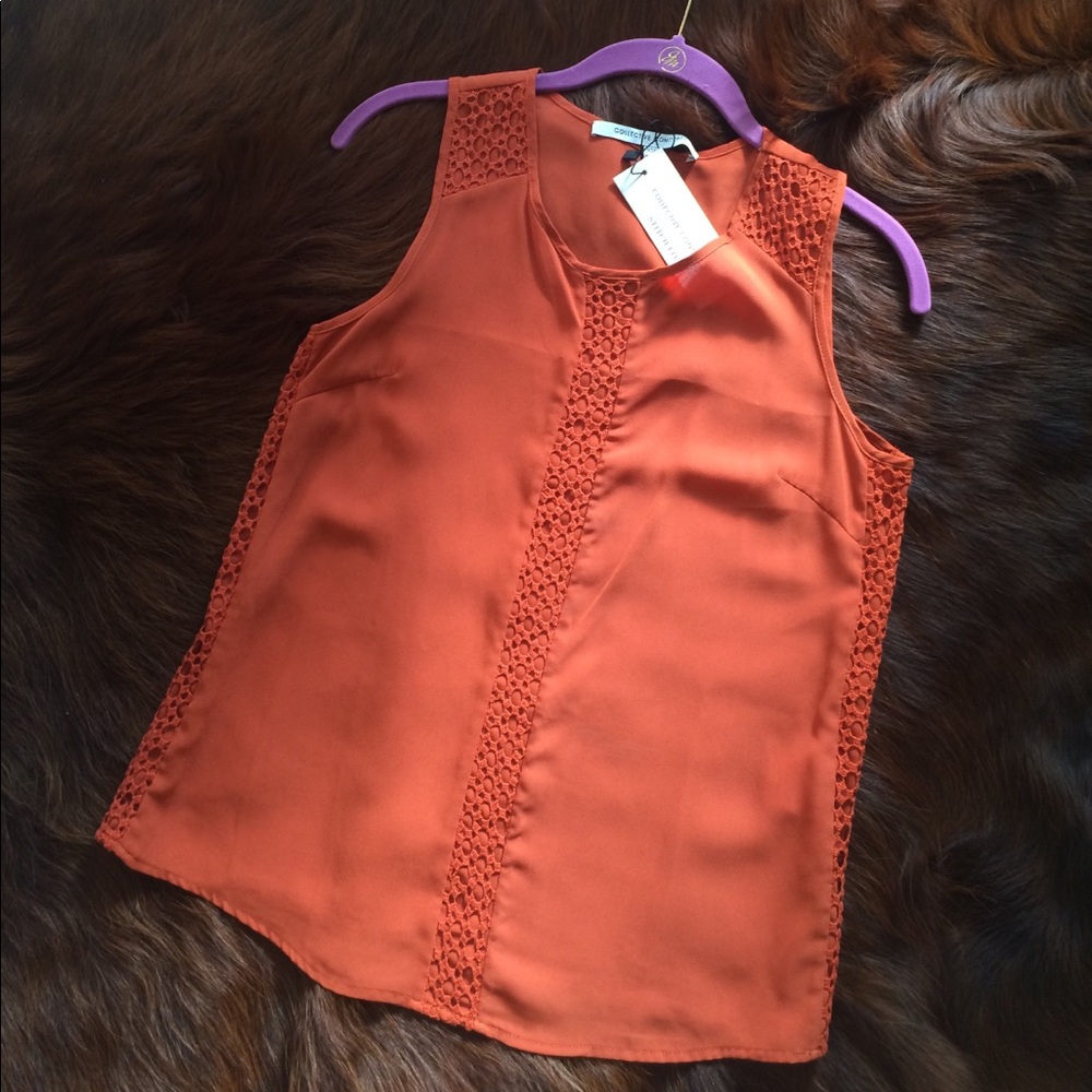 Burnt Orange Knit Tank Top