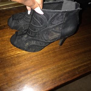 Black Lane Bryant Bootie Sheer and Leather