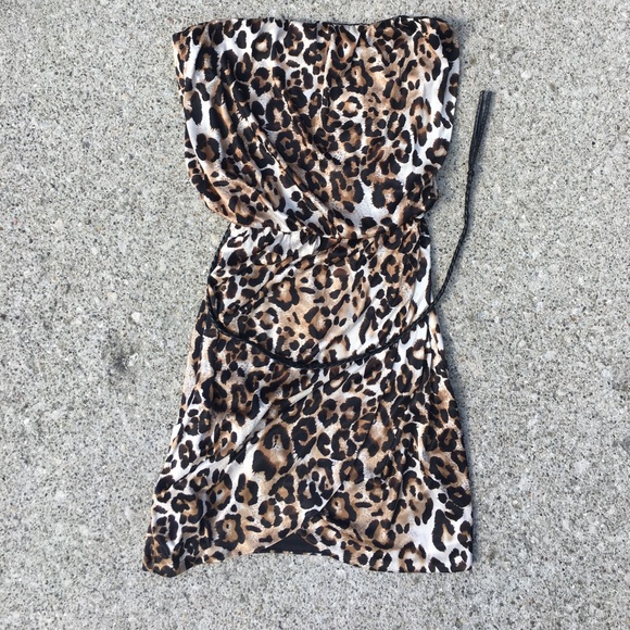Cheetah print strapless dress - Picture 1 of 1