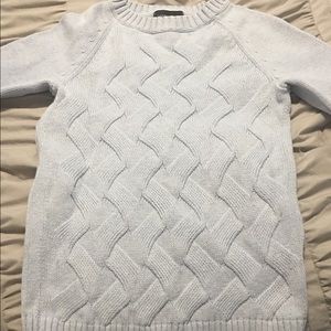 Women's Lands' End light blue cable knit sweater