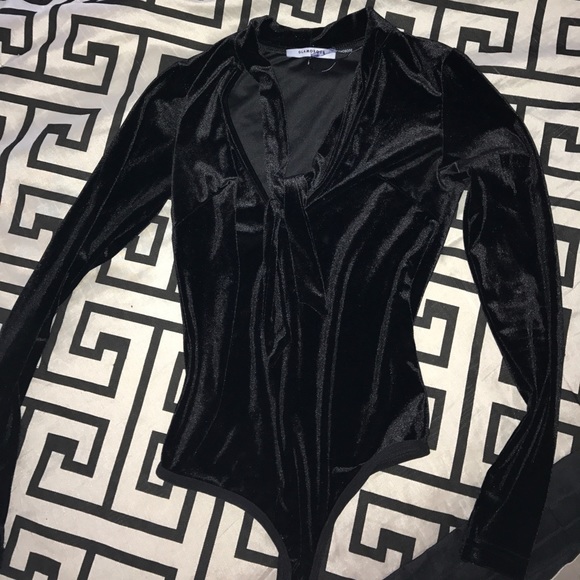 ASOS Velvet Long Sleeve Bodysuit - Picture 2 of 3
