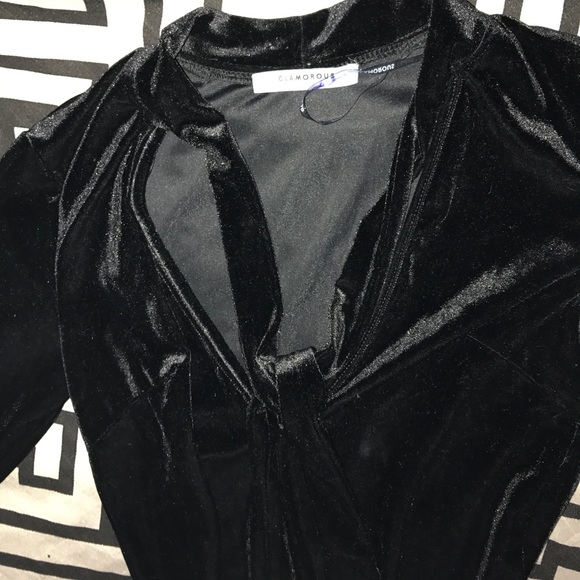 ASOS Velvet Long Sleeve Bodysuit - Picture 3 of 3