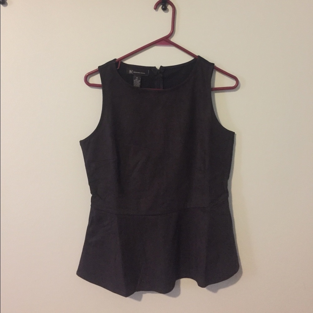INC peplum style dressy black top NWT