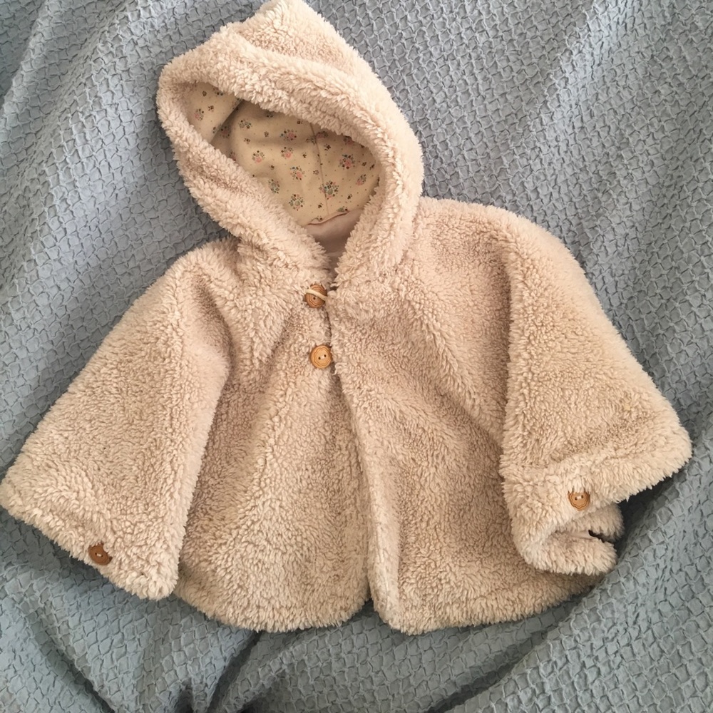Faux fur poncho