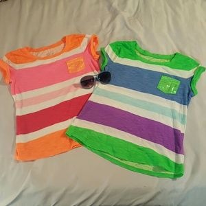 Bundle of Justice Girls Striped pocket T-Shirts
