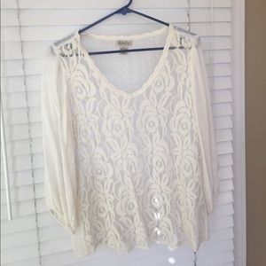 Lucky Brand Cream Lace Top