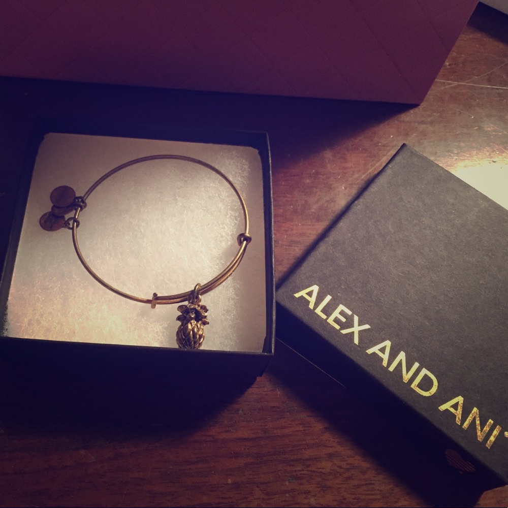 Alex & Ani Pineapple Charm Bangle
