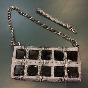 Beautiful B&W Faux Snakeskin Black tiles & Chain