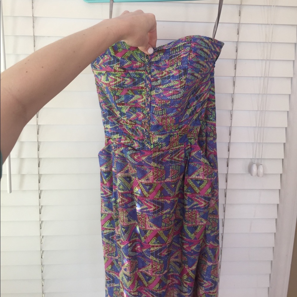 Strapless multi colored dress