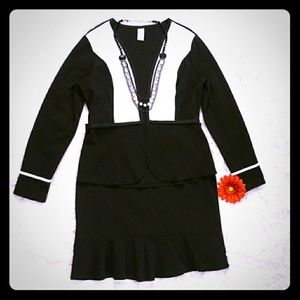 Avon Black & White Ponte Jacket and Flouncy Skirt