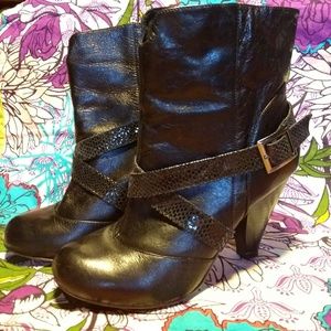 Aldo Cross Buckle Low Boots