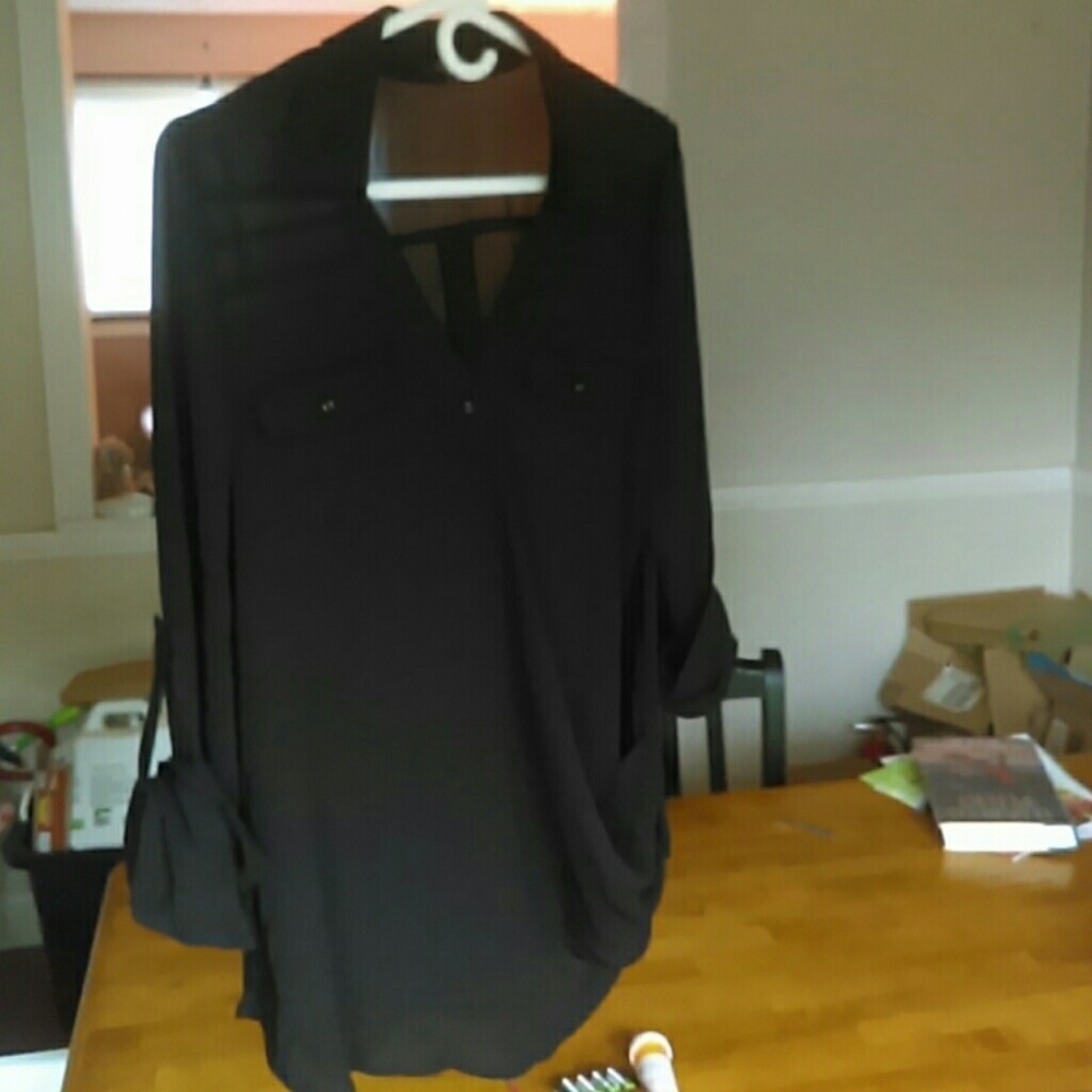 XOXO sheer black blouse