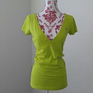 Hollister Solid Lime Green Long Fit Top S