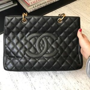 Chanel Black Cavier Grand Shopper Tote