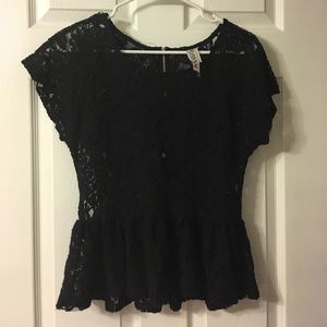 Lace Peplum Top