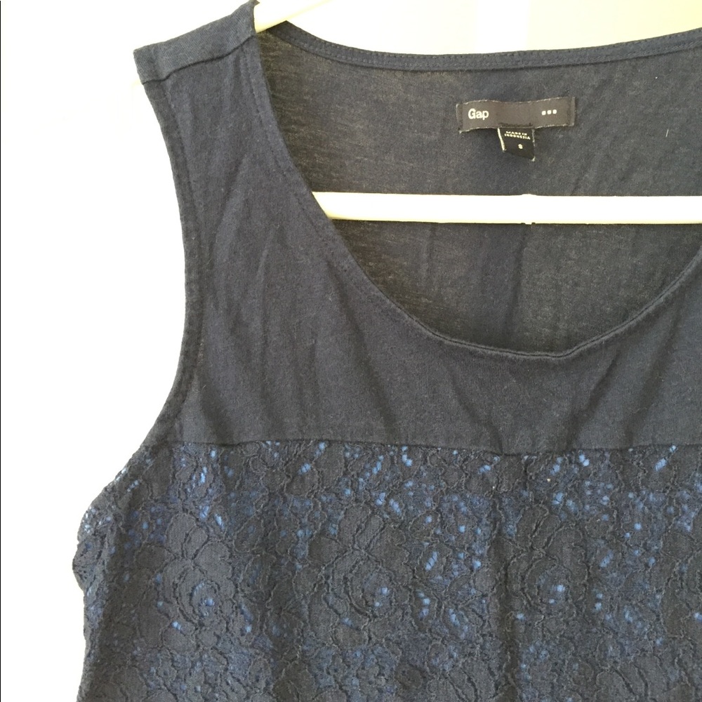 Gap lace mixed material top